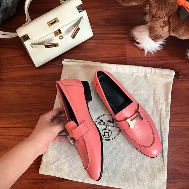Hermes Women Shoes Paris Loafer-Pink - image 8