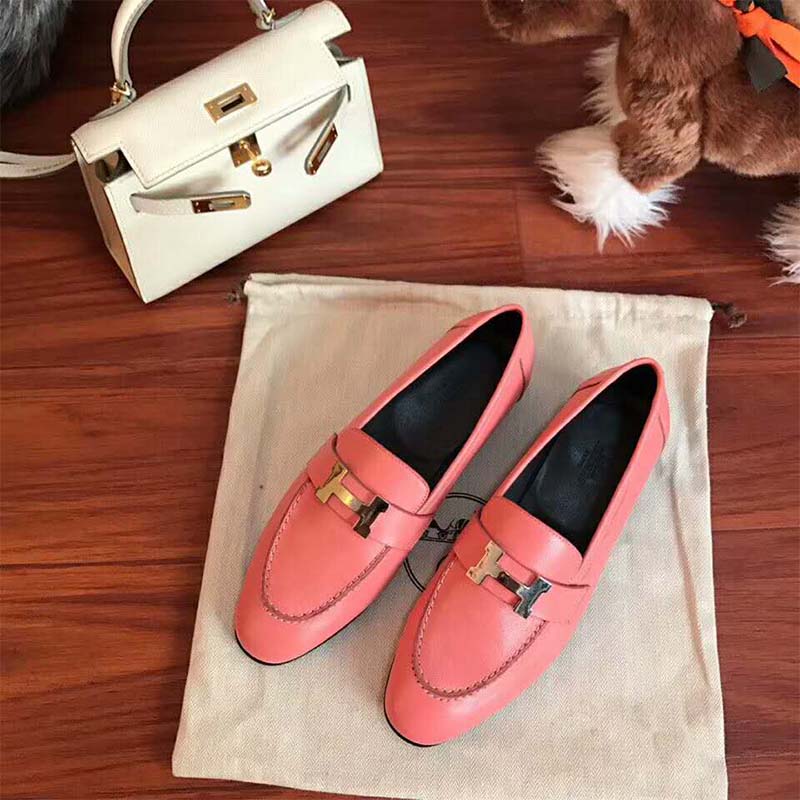 Hermes Women Shoes Paris Loafer-Pink - image 7