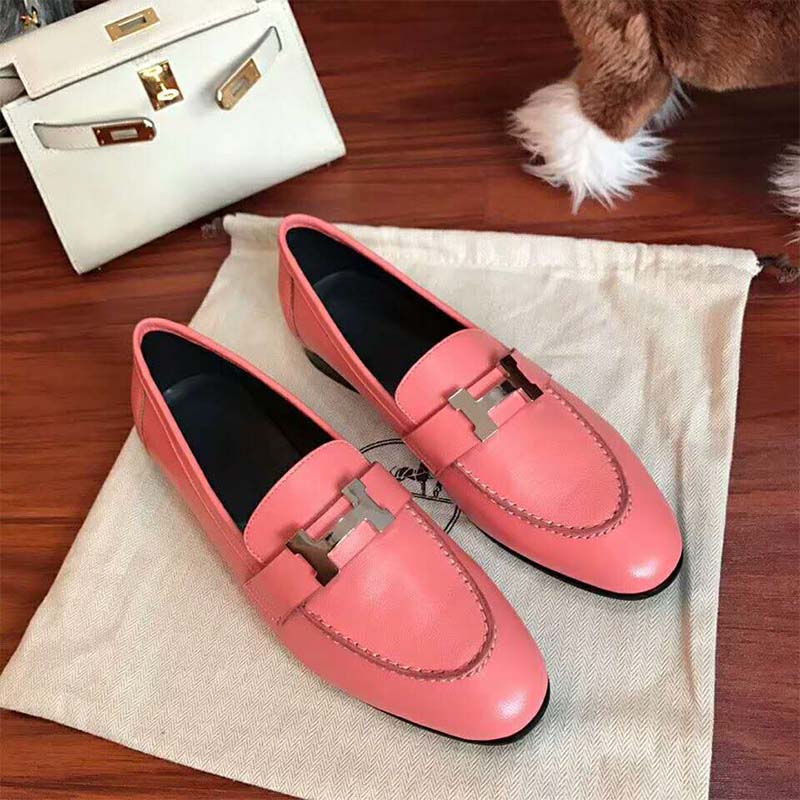 Hermes Women Shoes Paris Loafer-Pink - image 5