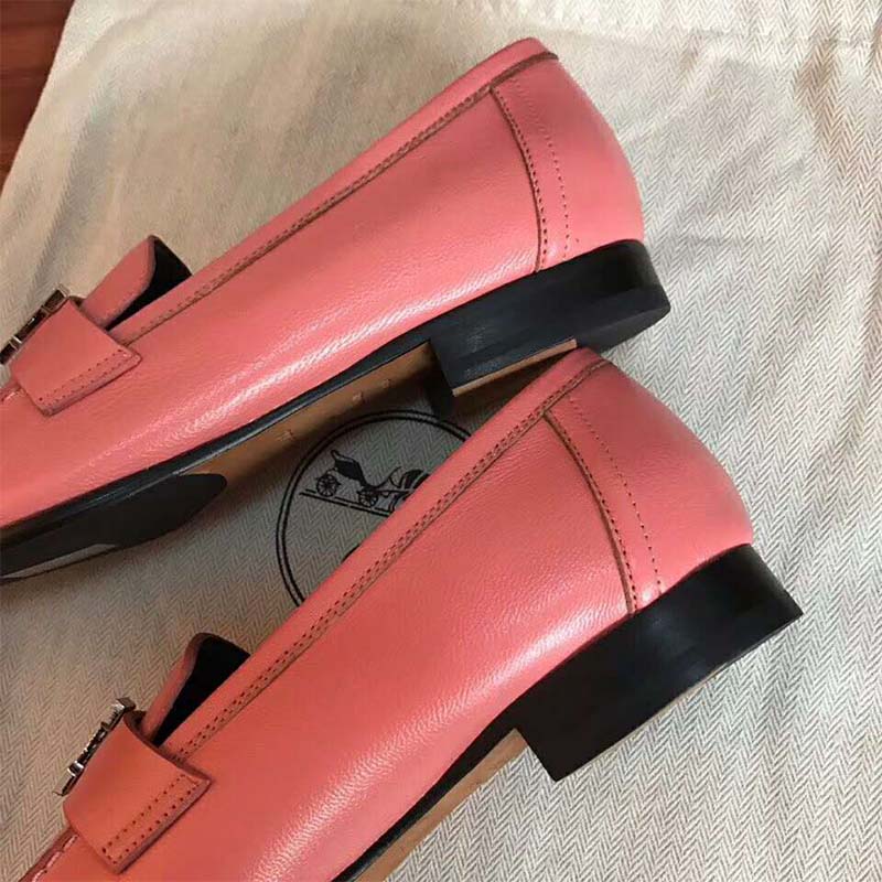 Hermes Women Shoes Paris Loafer-Pink - image 4