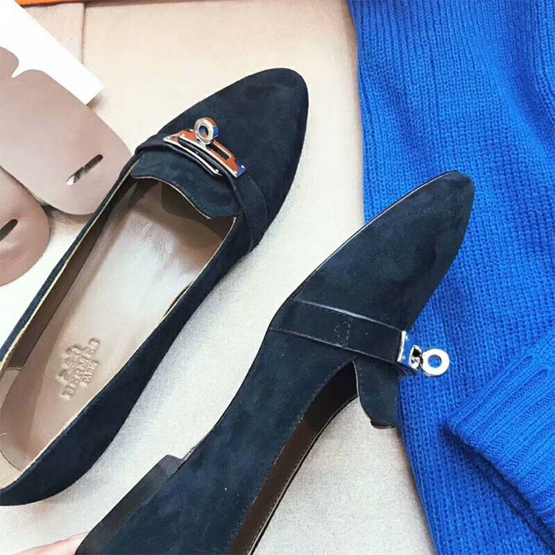 Hermes Women Shoes Pegase Ballerina-Navy - image 5