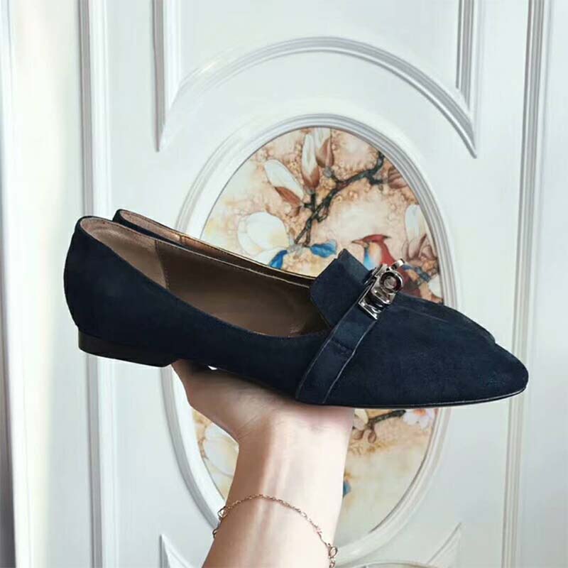 Hermes Women Shoes Pegase Ballerina-Navy - image 6