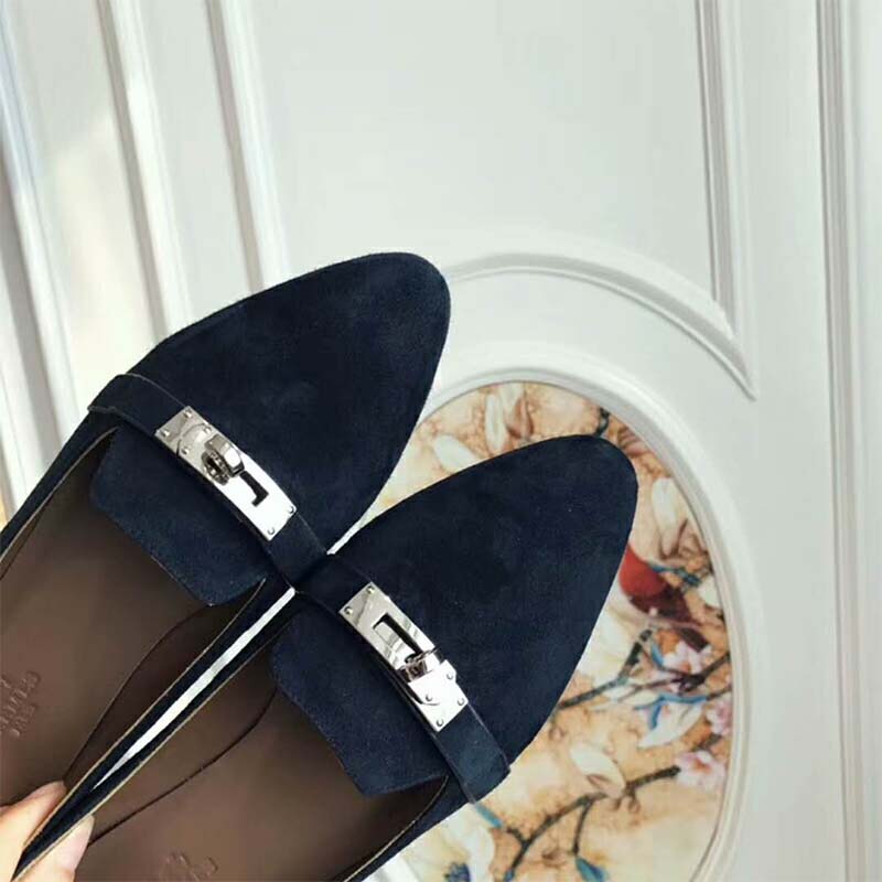 Hermes Women Shoes Pegase Ballerina-Navy - image 4