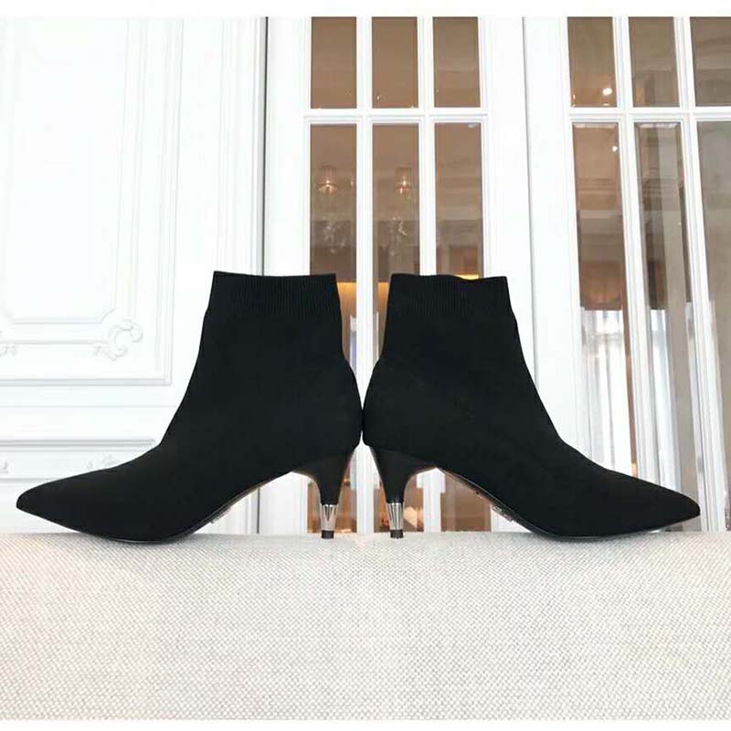 Prada Women Shoes Fabric Booties 55mm Heel-Black - image 4