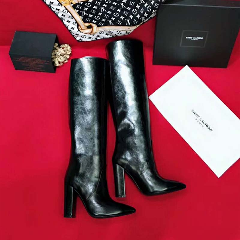 Saint Laurent YSL Women Shoes Lou Boot in Lambskin 90mm Heel-Black - image 6