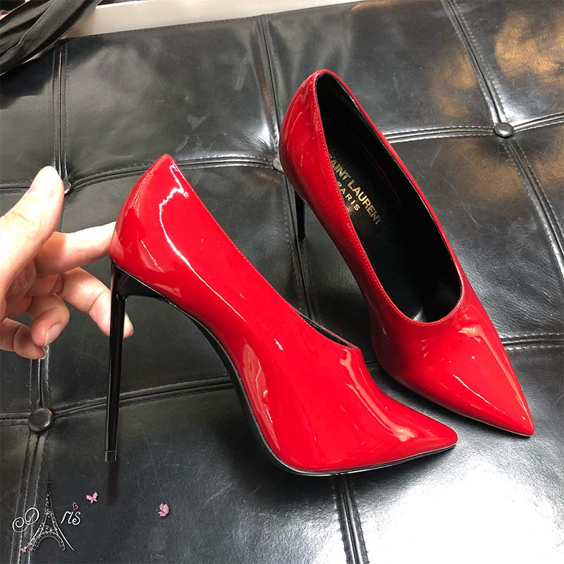 Saint Laurent YSL Women Shoes Teddy Pump Patent 10.5cm-Red - image 4