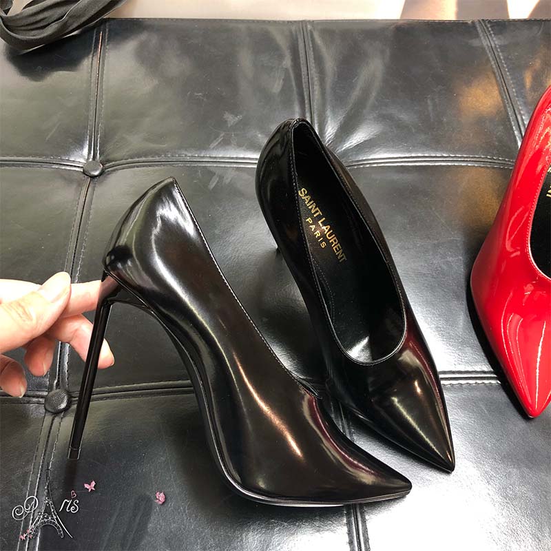 Saint Laurent YSL Women Shoes Teddy Pump Shiny Leather 10.5cm-Black - image 4