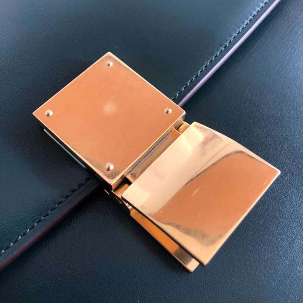 Celine Women Small Classic Bag in Box Calfskin Leather-Dark Green - image 9