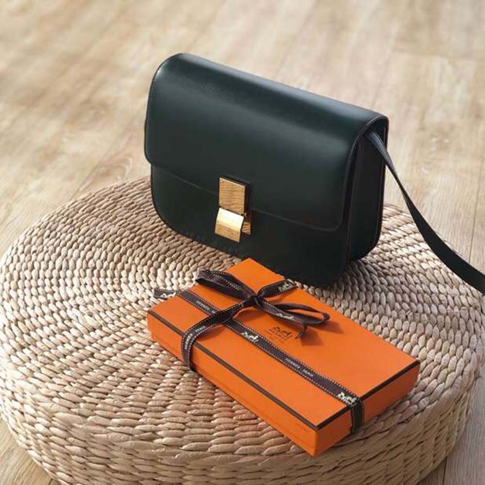 Celine Women Small Classic Bag in Box Calfskin Leather-Dark Green - image 6
