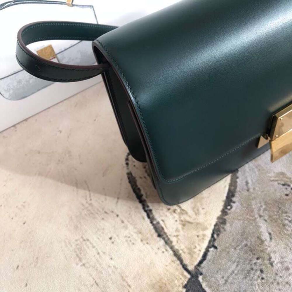 Celine Women Small Classic Bag in Box Calfskin Leather-Dark Green - image 7