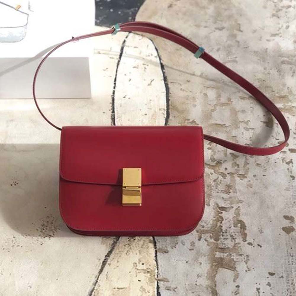 Side angle showing structured silhouette of Celine Women Small Classic Bag