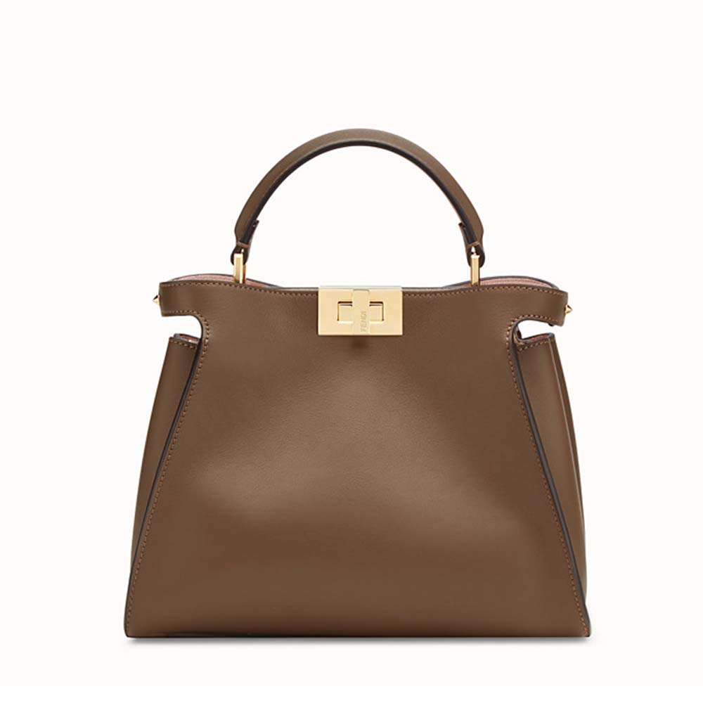 Fendi Women Peekaboo Essentially Bag in Calfskin Leather-Brown - image 1