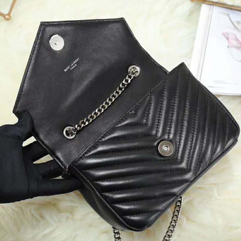Saint Laurent YSL Women College Medium In Matelasse Leather-Black - image 7