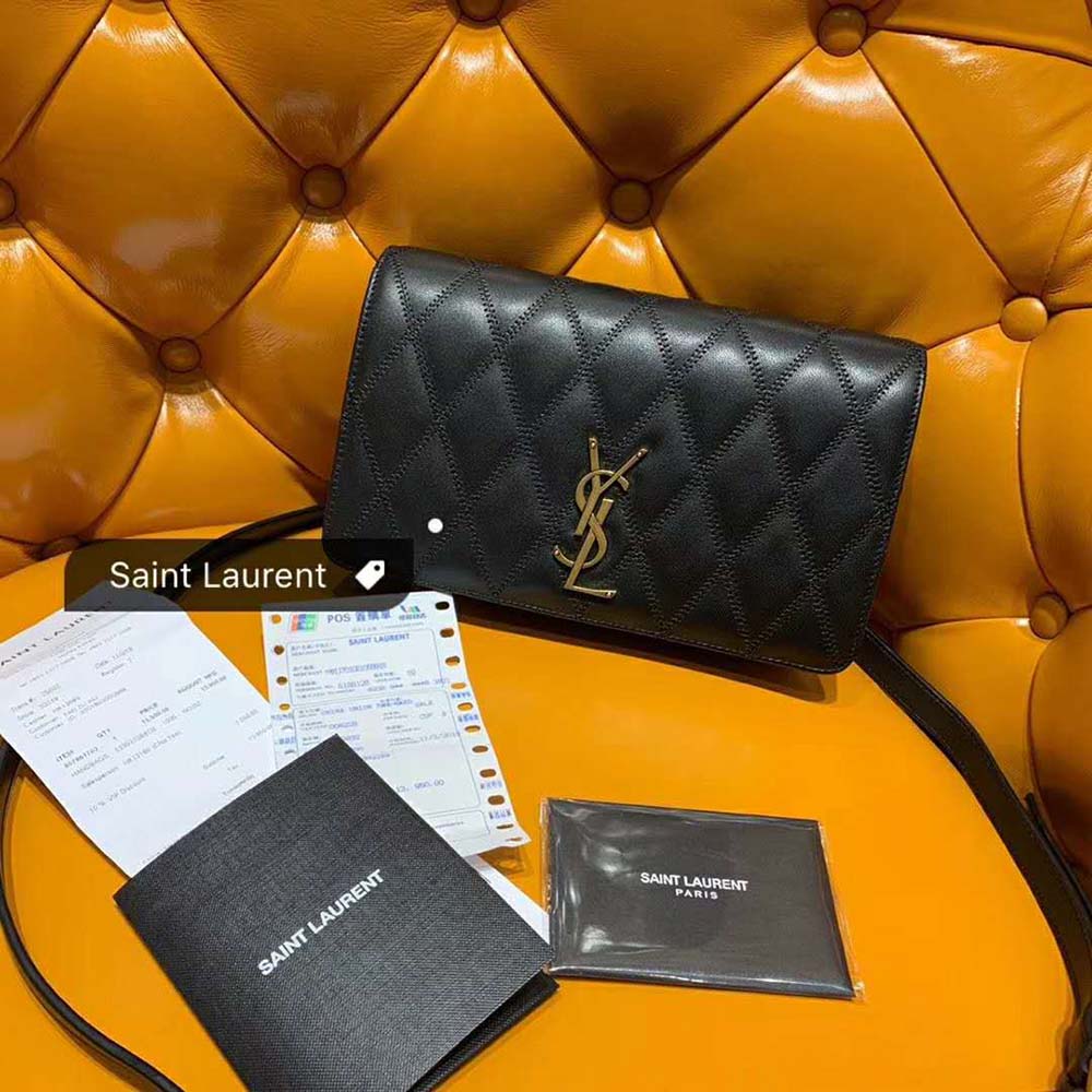 Saint Laurent YSL Women Angie Chain Bag Diamond-Quilted Lambskin-Black - image 4
