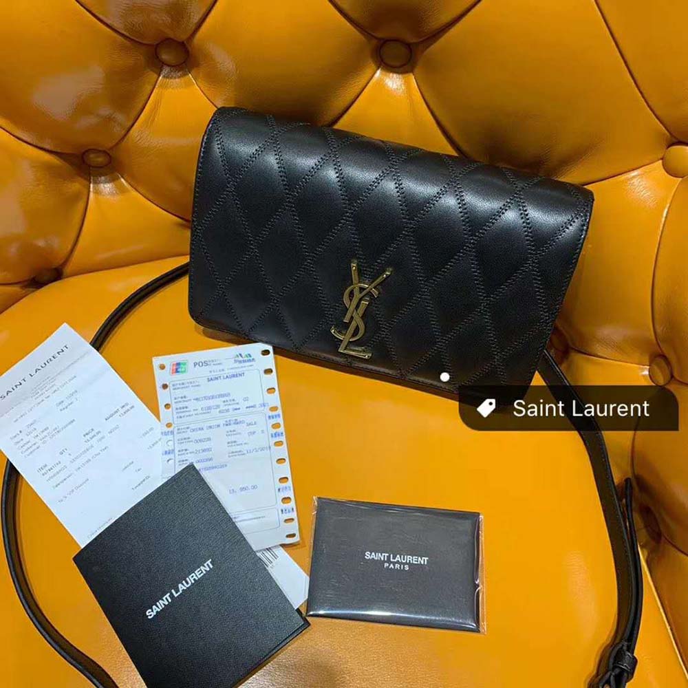 Saint Laurent YSL Women Angie Chain Bag Diamond-Quilted Lambskin-Black - image 5