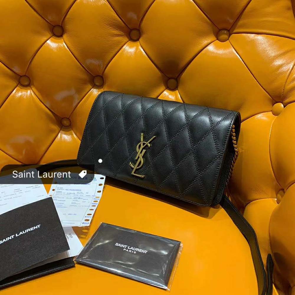 Saint Laurent YSL Women Angie Chain Bag Diamond-Quilted Lambskin-Black - image 7