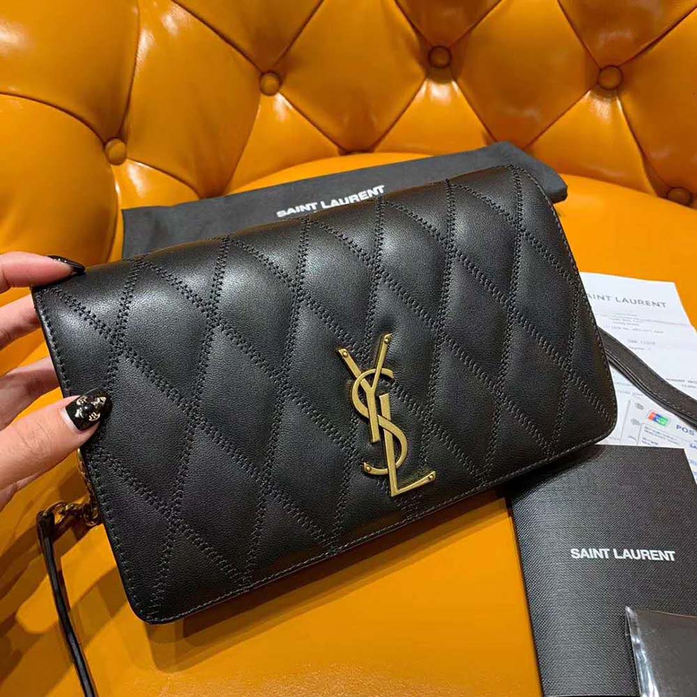 Saint Laurent YSL Women Angie Chain Bag Diamond-Quilted Lambskin-Black - image 8
