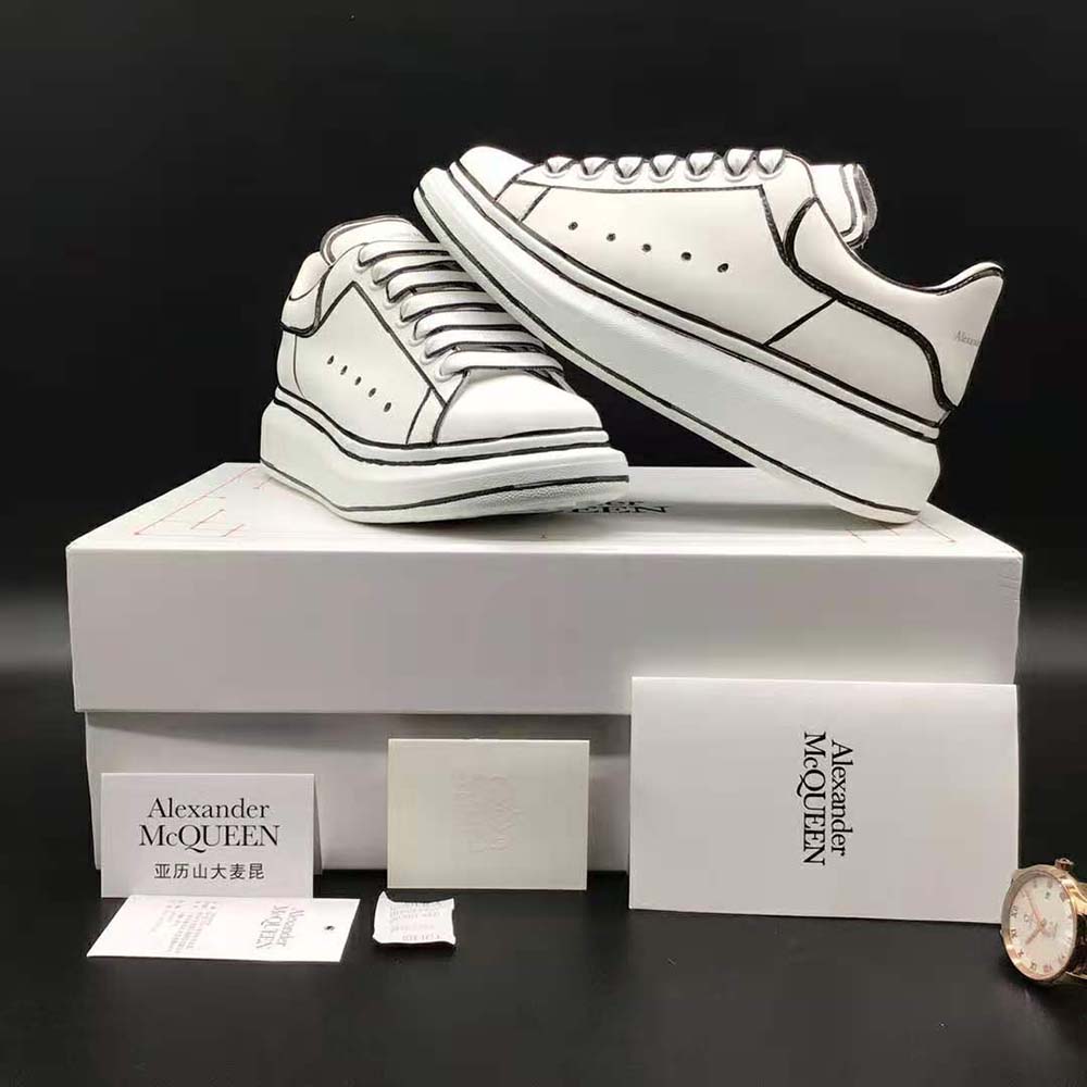 Alexander Mcqueen Unisex Oversized Sneaker White Smooth Calfskin Leather - image 5