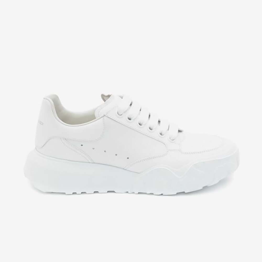 Front angle of Alexander Mcqueen Women Court Trainer-White sneaker