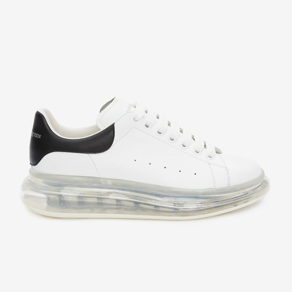 Side view of Alexander Mcqueen Women Oversized Sneaker-Black showing chunky sole