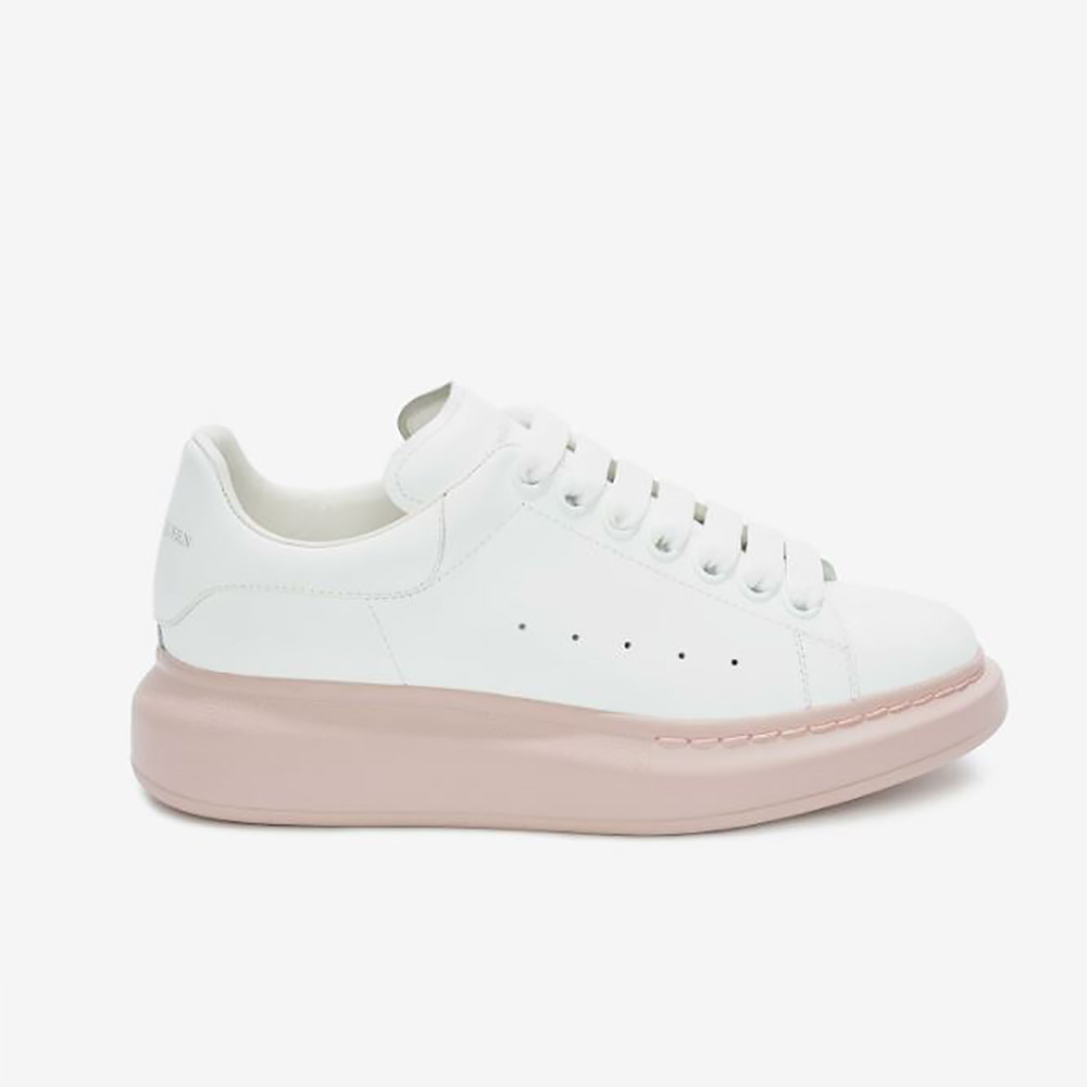 Side angle of Alexander Mcqueen Women Oversized Sneaker-Pink showing silhouette