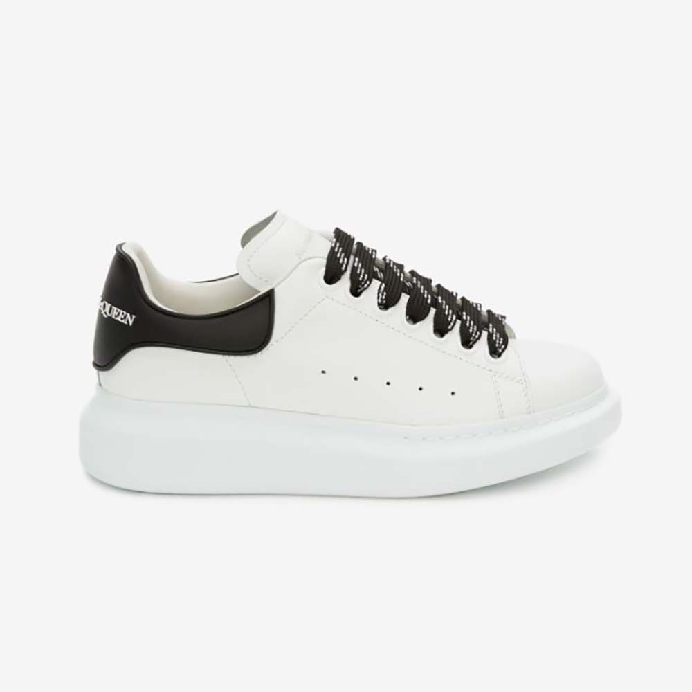 Front angle of Alexander Mcqueen Women Oversized Sneaker White Smooth Calfskin Leather