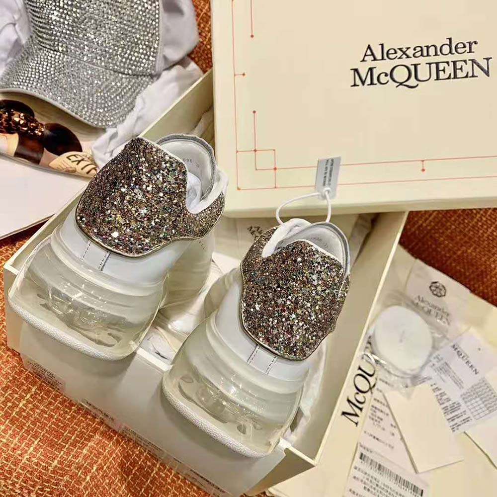 Alexander Mcqueen Women White Smooth Calf Leather Oversized Sneaker - image 6
