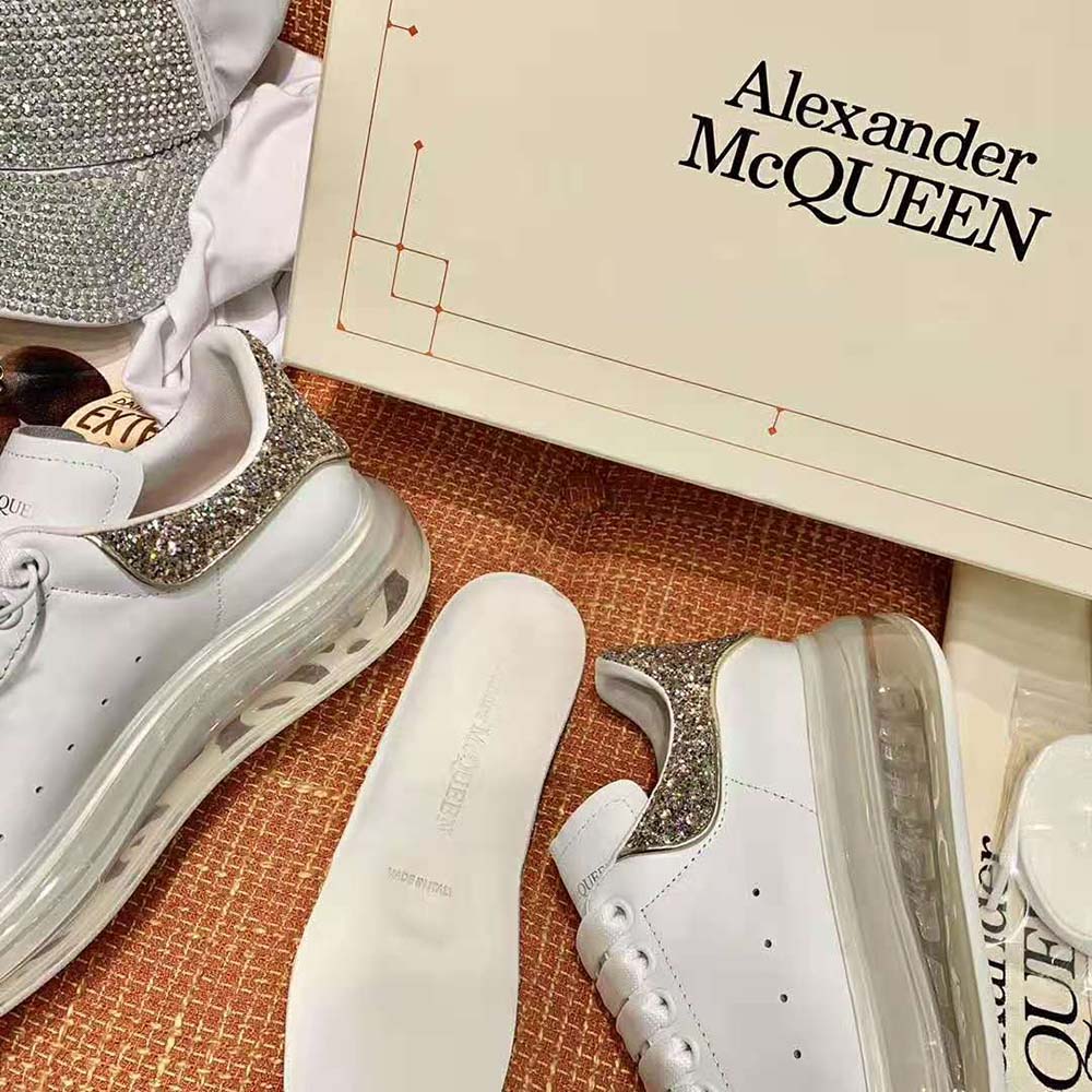 Alexander Mcqueen Women White Smooth Calf Leather Oversized Sneaker - image 8