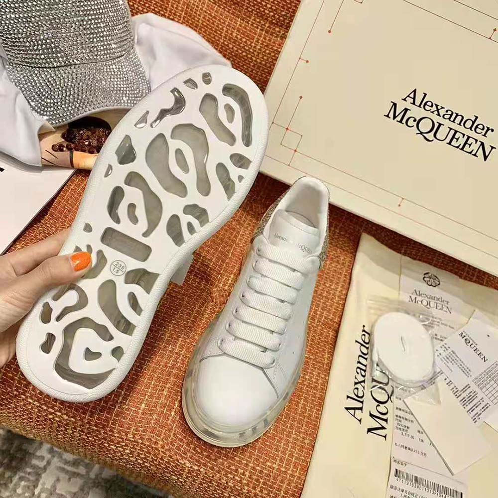 Alexander Mcqueen Women White Smooth Calf Leather Oversized Sneaker - image 9