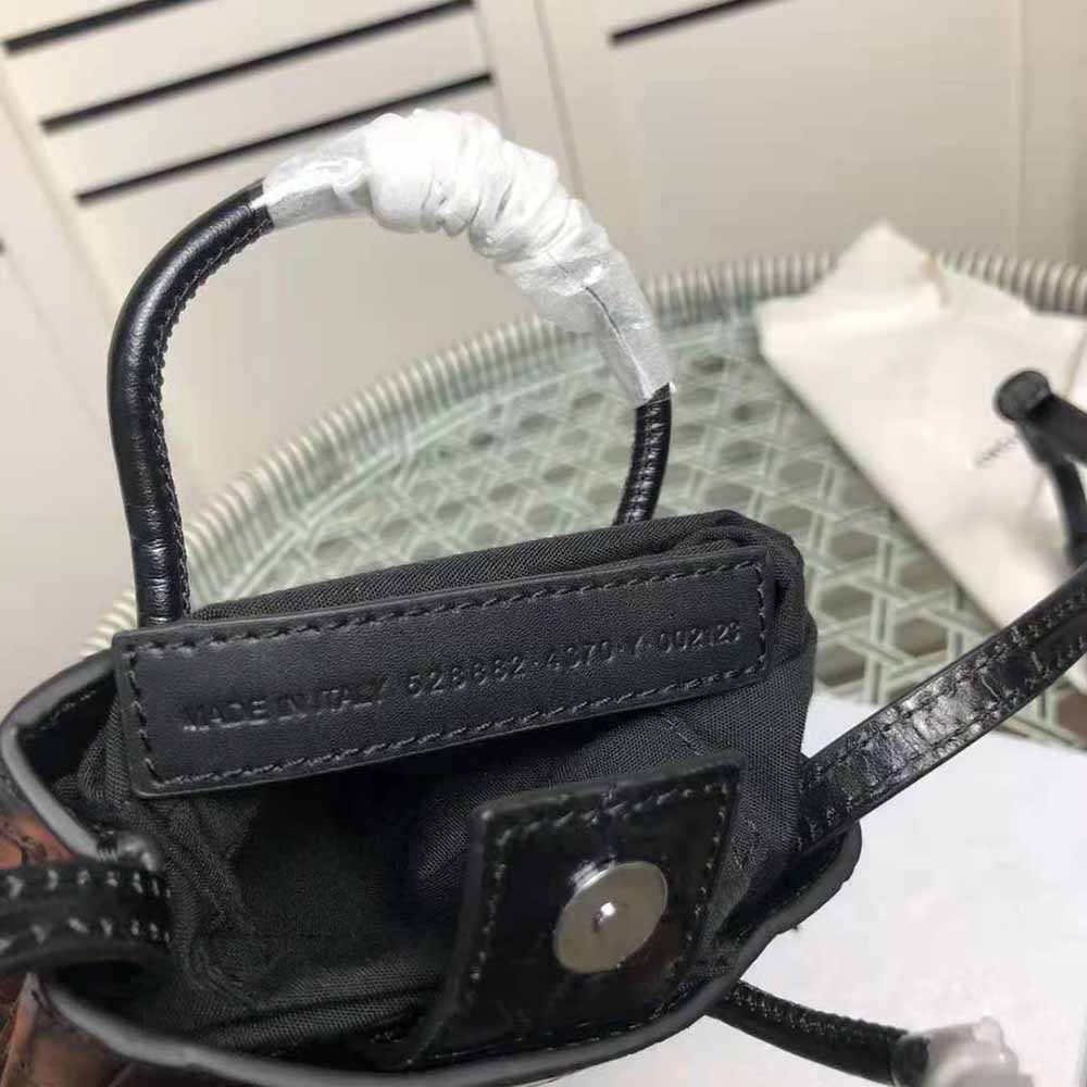 Balenciaga Unisex Shopping Phone Holder Shopping Phone Holder in Black Crocodile Embossed Calfskin - image 9