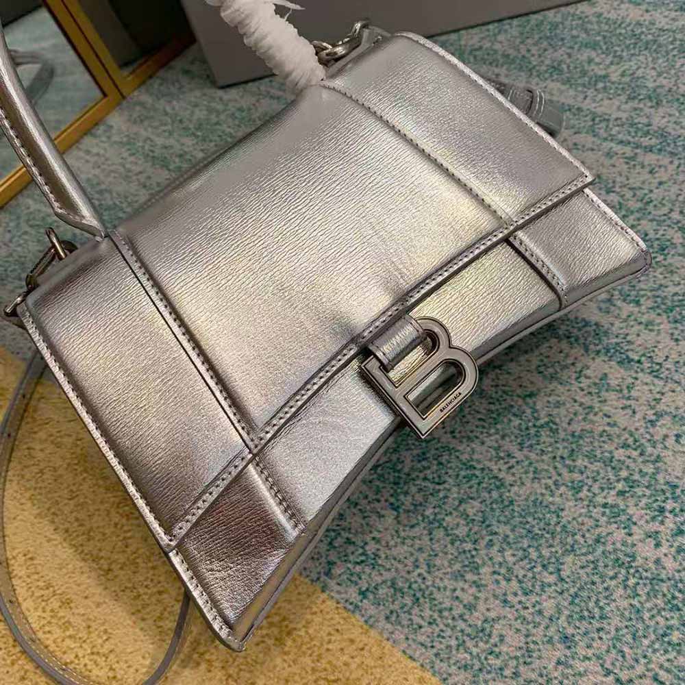 Balenciaga Women Hourglass XS Top Handle Bag-Silver - image 4