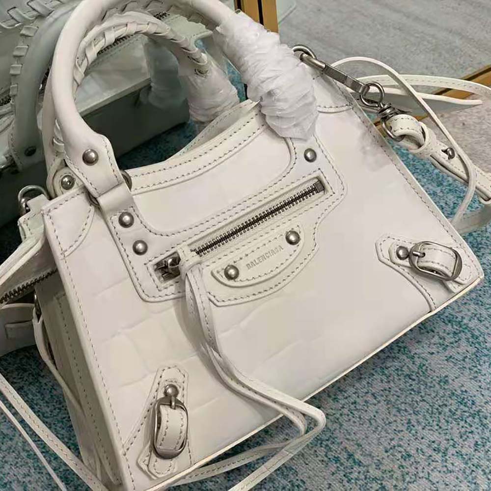 Balenciaga Women Neo Classic Mini Top Handle Bag-White - image 4