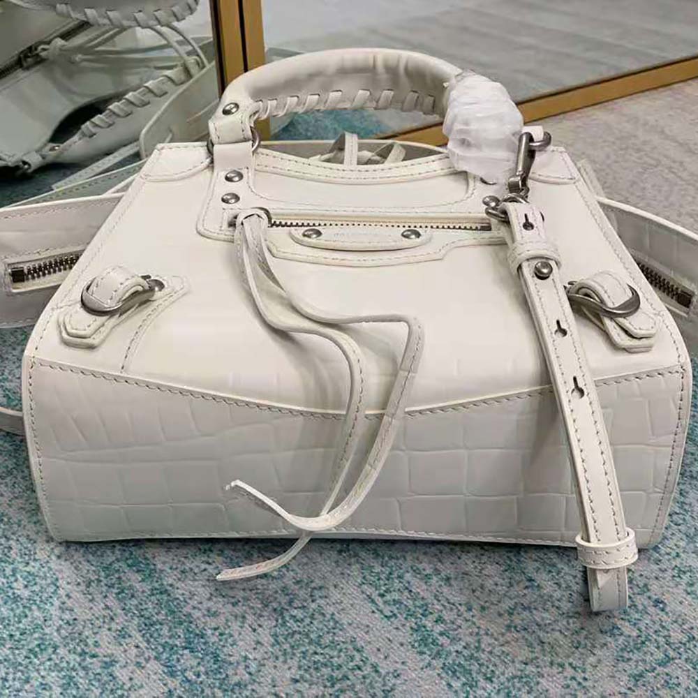 Balenciaga Women Neo Classic Mini Top Handle Bag-White - image 5
