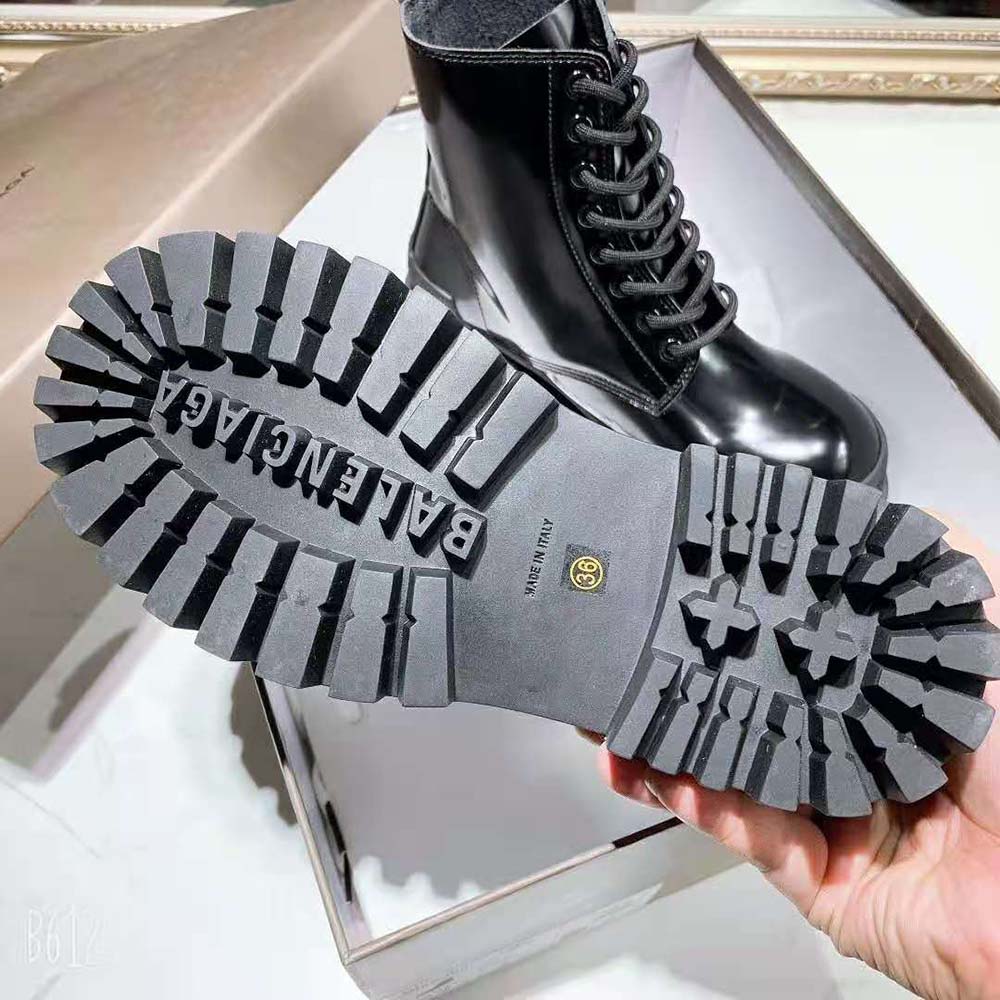Balenciaga Women Strike Lace-Up Boot in Black Mat Calfskin - image 5