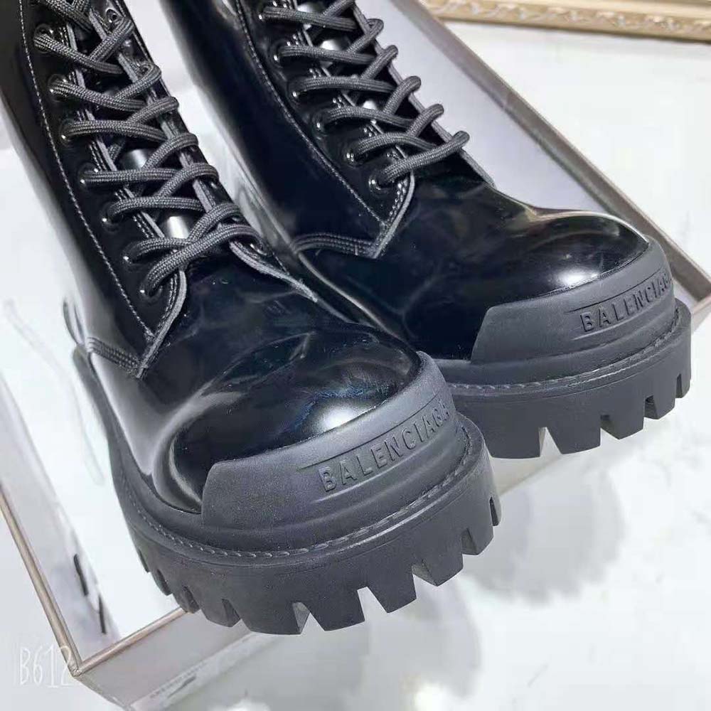 Balenciaga Women Strike Lace-Up Boot in Black Mat Calfskin - image 7