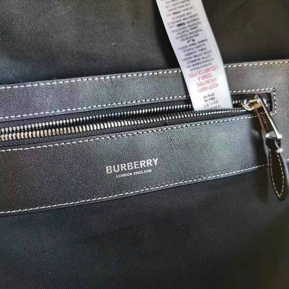 Burberry Men Check E-canvas Backpack-Brown - image 10
