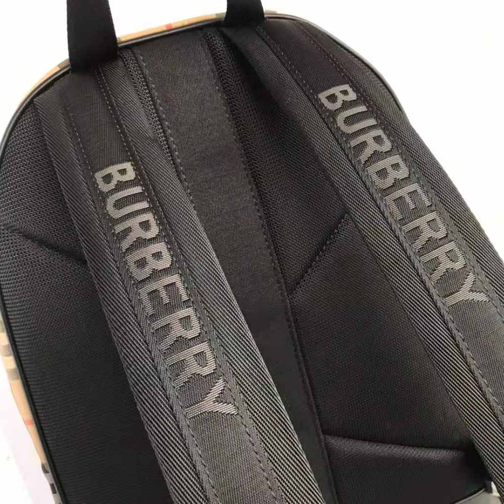 Burberry Men Vintage Check Nylon Backpack-Brown - image 6
