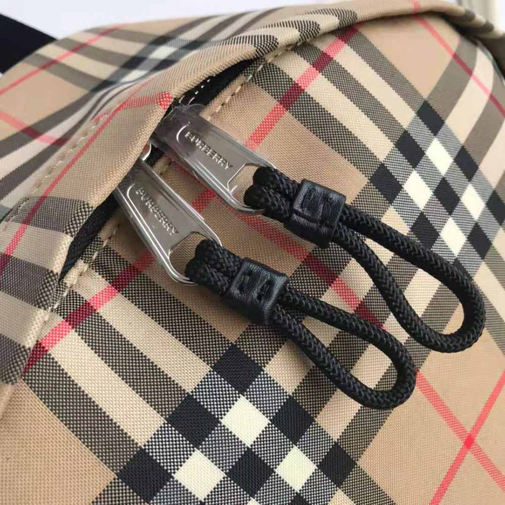 Burberry Men Vintage Check Nylon Backpack-Brown - image 9