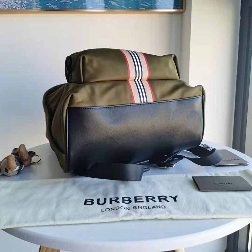 Burberry Men Vintage Check Nylon Backpack-Green - image 4