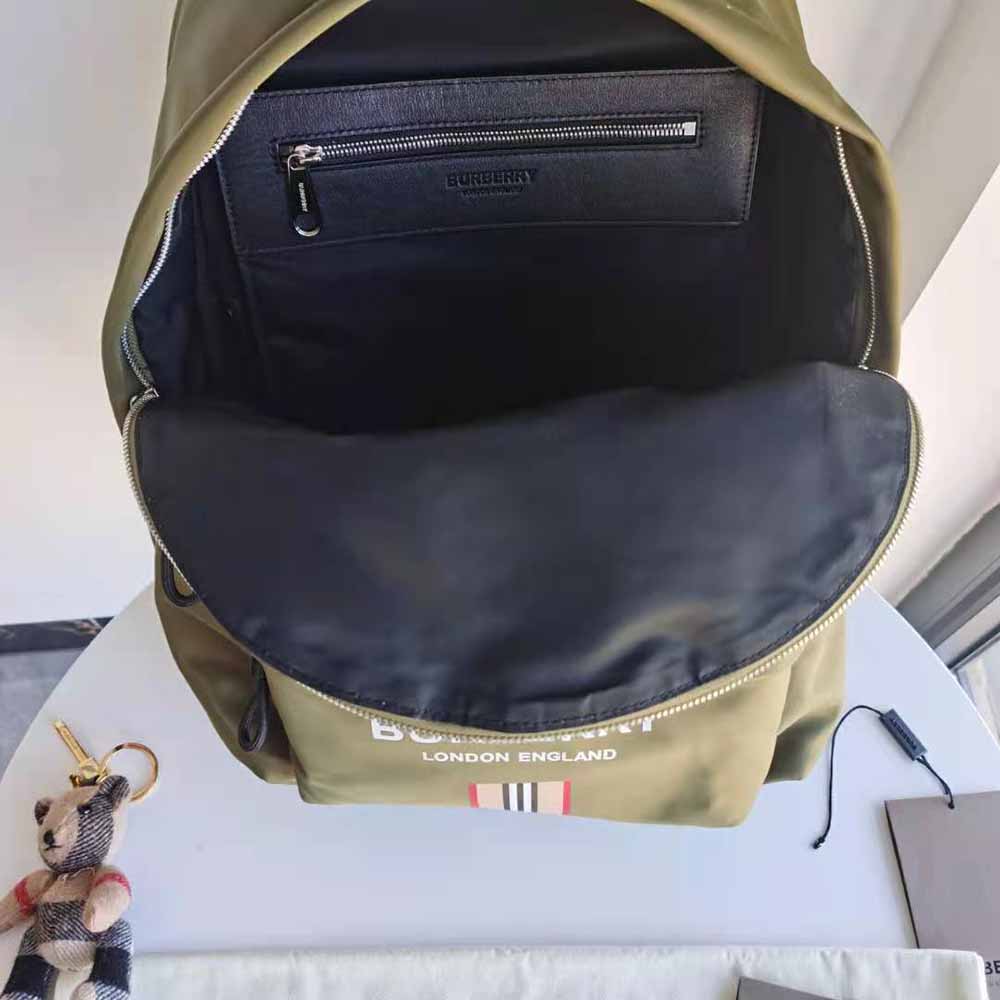 Burberry Men Vintage Check Nylon Backpack-Green - image 5