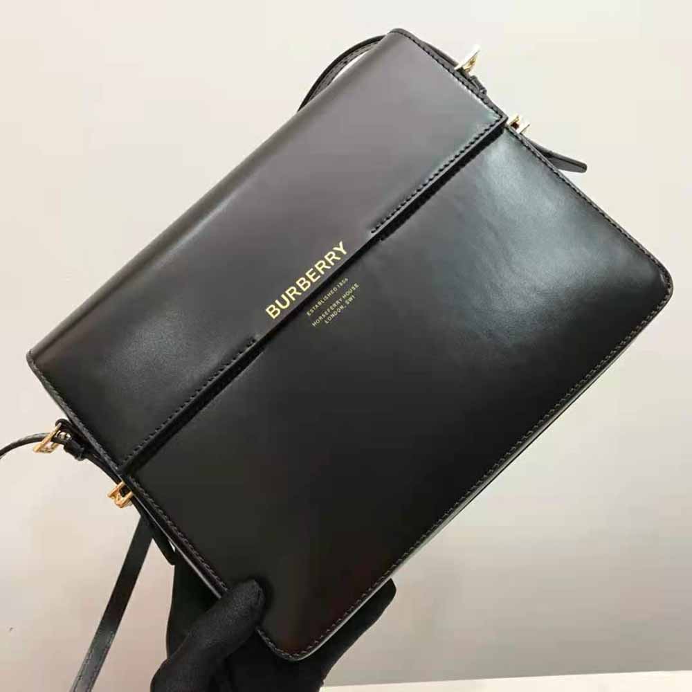 Burberry Women Large Leather Grace Bag-Black - image 4