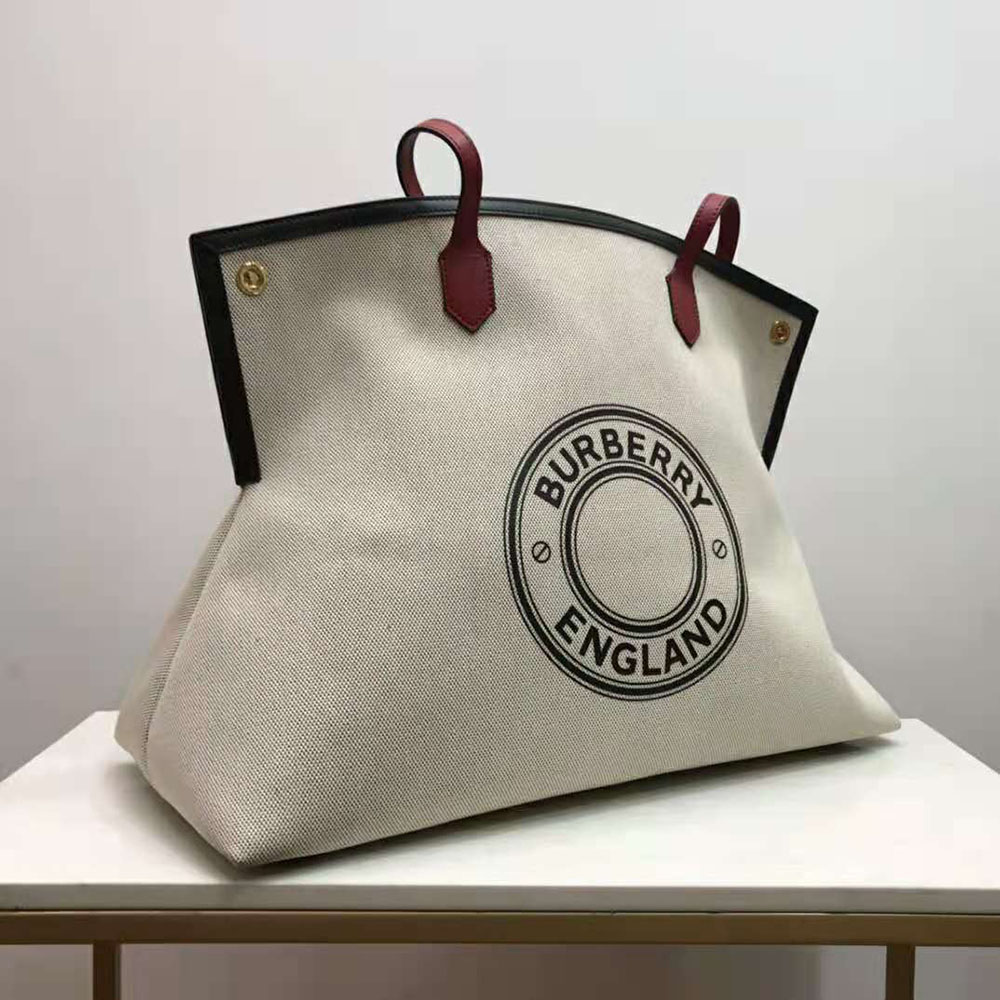 Burberry Women Large Logo Graphic Cotton Canvas Society Tote - image 4