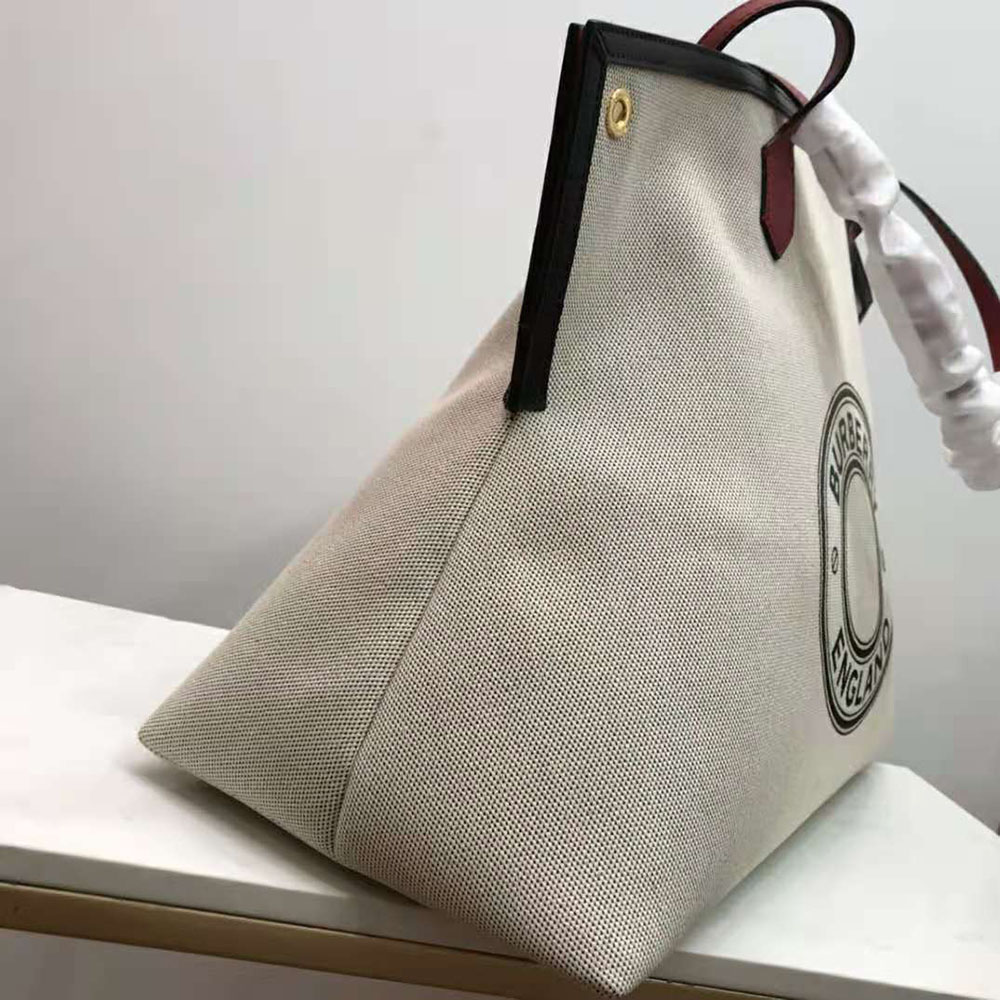 Burberry Women Large Logo Graphic Cotton Canvas Society Tote - image 6