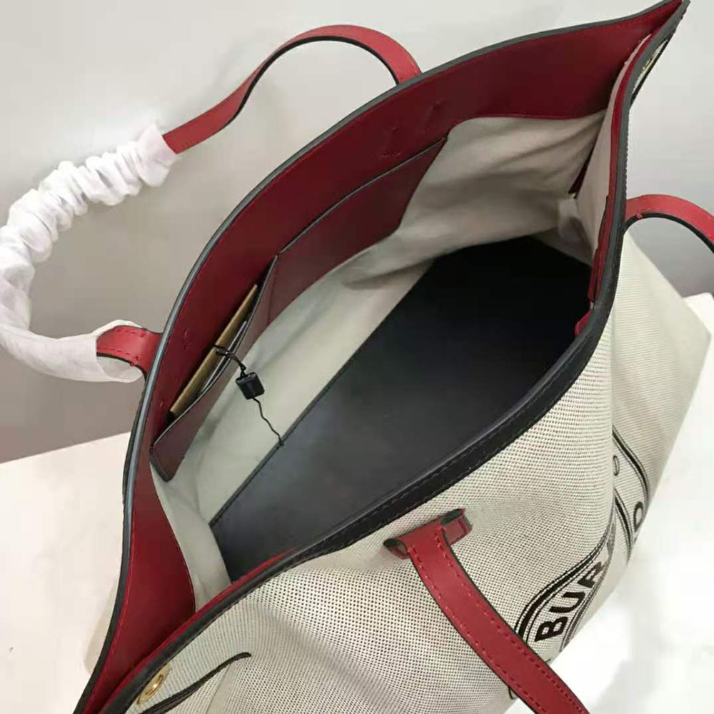 Burberry Women Large Logo Graphic Cotton Canvas Society Tote - image 7