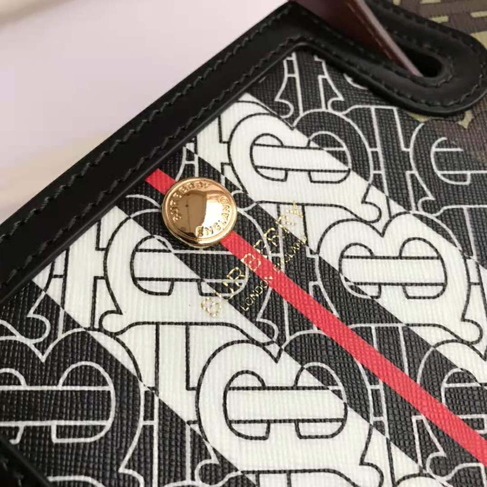 Burberry Women Medium Monogram Stripe E-canvas Title Bag - image 9