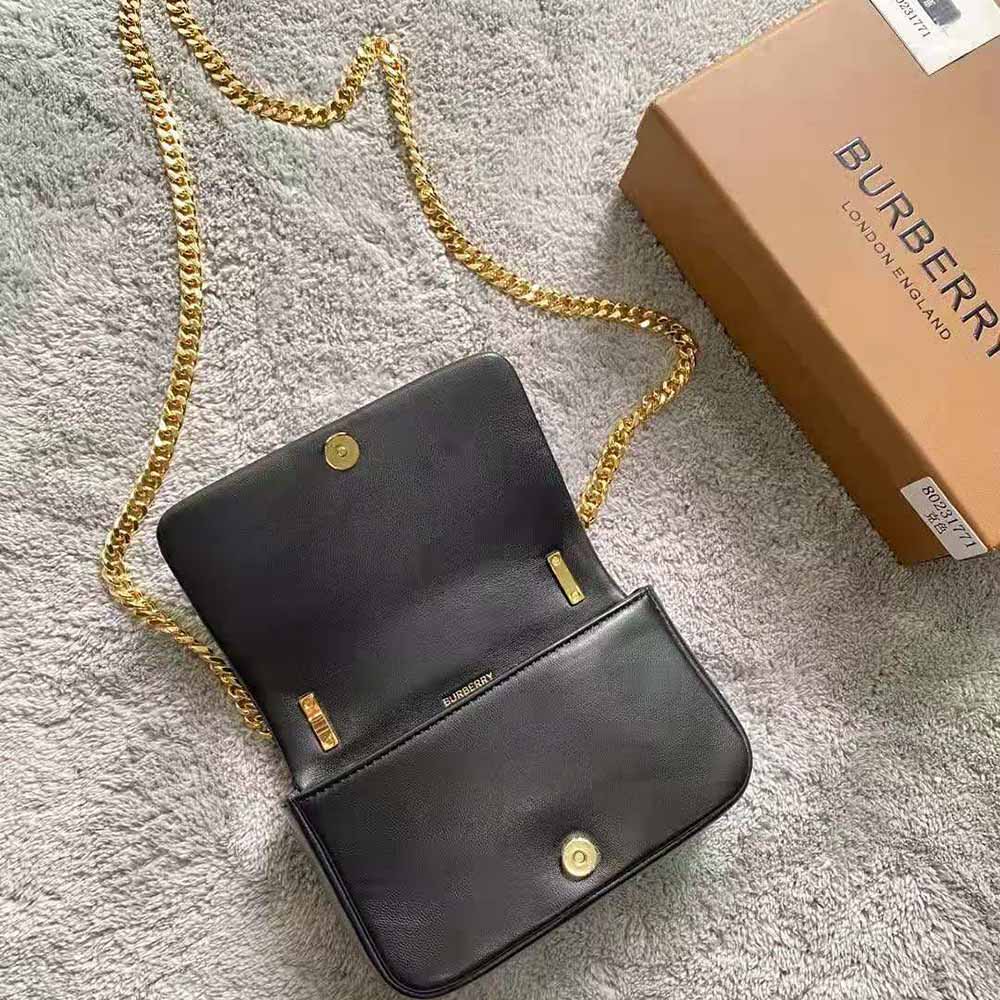 Burberry Women Mini Quilted Lambskin Lola Bag-Black - image 6