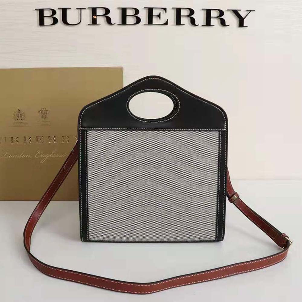 Burberry Women Mini Tri-tone Canvas and Leather Pocket Bag - image 6