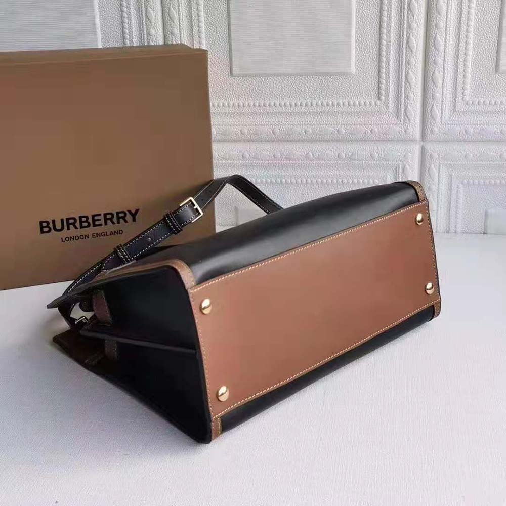 Burberry Women Mini Vintage Check Two-handle Title Bag-Black - image 4