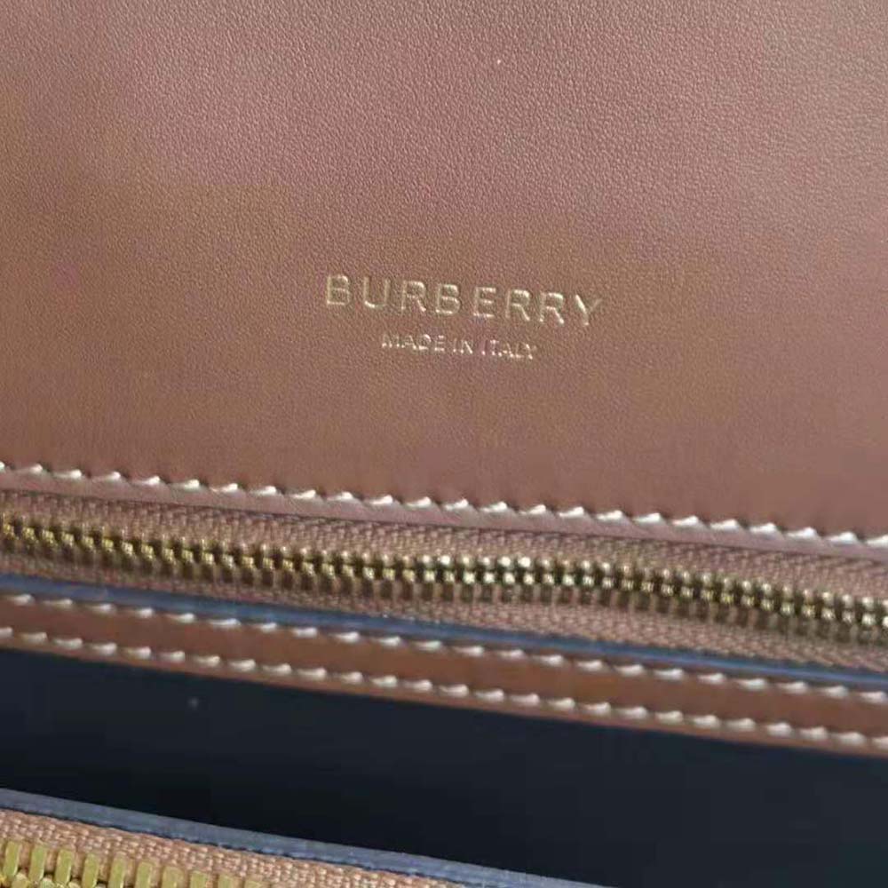 Burberry Women Mini Vintage Check Two-handle Title Bag-Brown - image 9