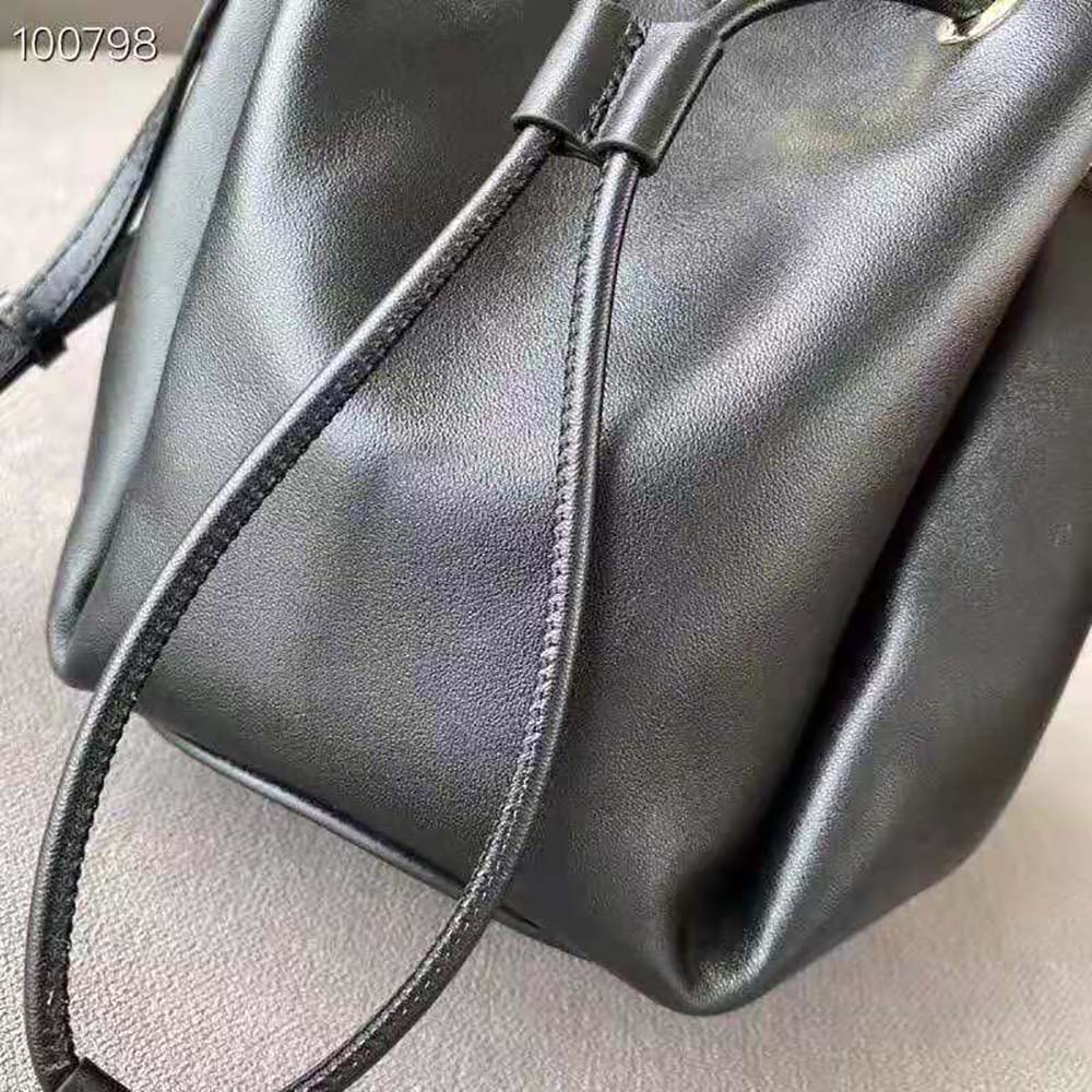 Burberry Women Monogram Motif Leather Bucket Bag-Black - image 11